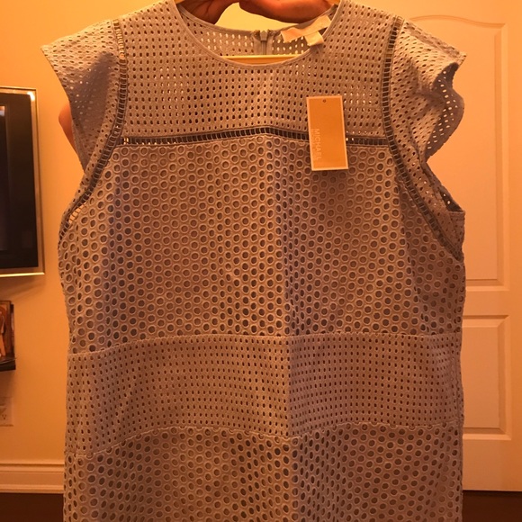 Michel Kors light blue eyelet top - Picture 2 of 3